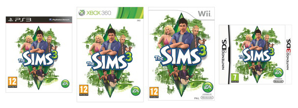 CD obal ku jednotlivým konzolám hry The Sims 3