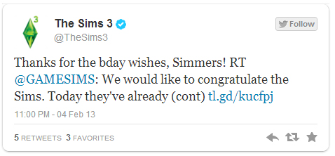 Odkaz pre @GAMESIMS na Twitteri od @TheSims3