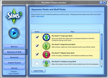 Nový launcher v The Sims 3